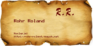 Rohr Roland névjegykártya