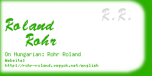 roland rohr business card